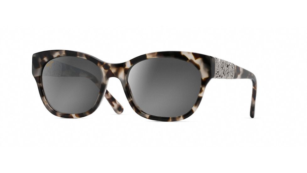 Maui Jim Monstera Leaf Sunglasses, White Tokyo with White Gold Monstera Frame, Neutral Grey Lens, GS747-05T