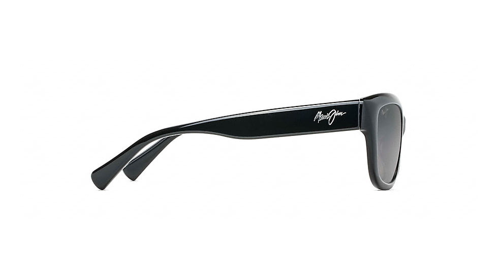 Maui Jim Plumeria Polarized Cat Eye  Sunglasses,Gloss Black,Neutral Grey Lens GS768-02