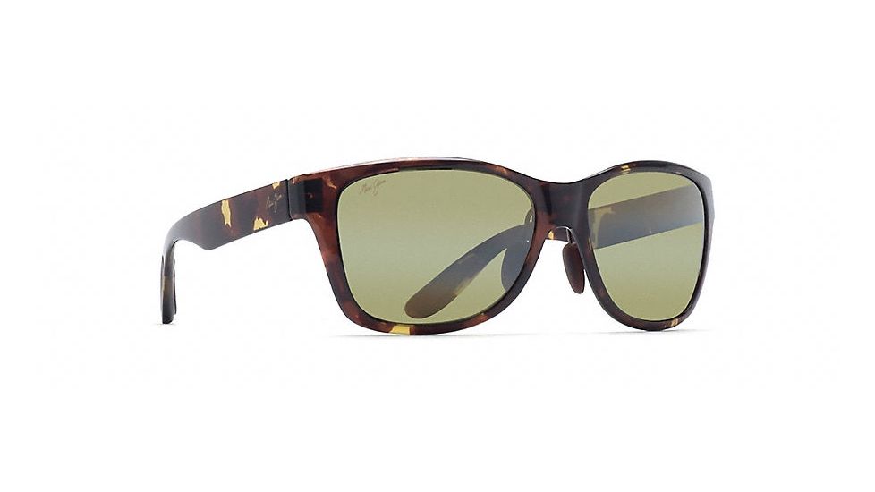 Maui Jim Road Trip Polarized Rectangular  Sunglasses,Olive Tortoise,Maui HT Lens HT435-15T