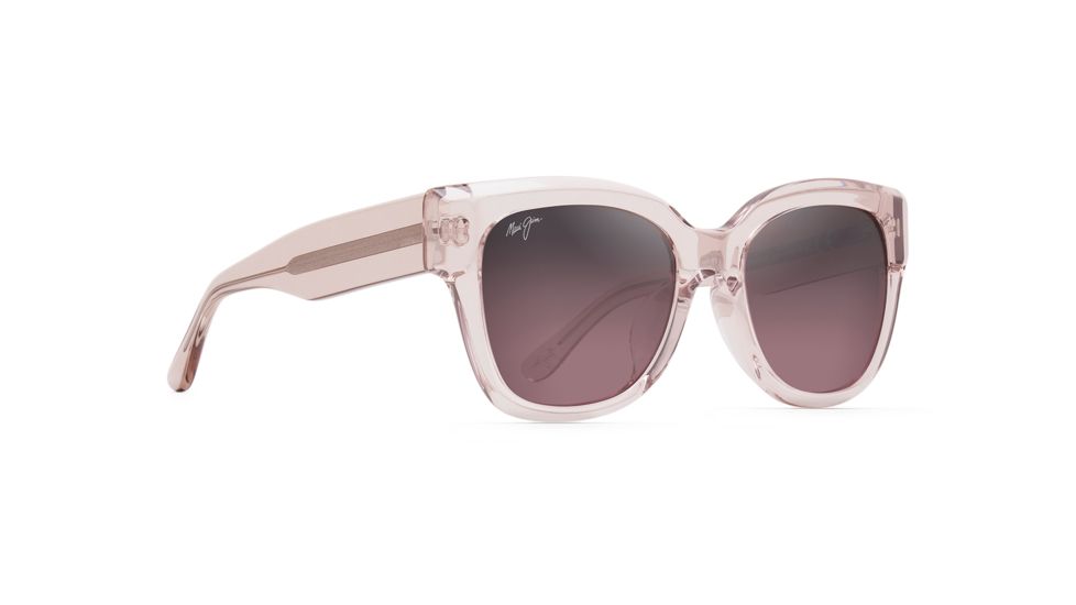Maui Jim Siren Song Polarized Square Sunglasses - Women's, Crystal w/ a Hint of Pink Frame, Maui Rose Lens, Crystal w/ a Hint of Pink RS801-05B