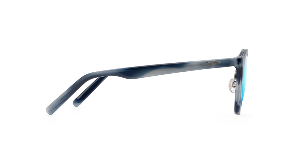 Maui Jim Sunny Days Polarized Round Sunglasses, Blue Horn Frame, Blue Hawaii Lens, Blue Horn B529-27E