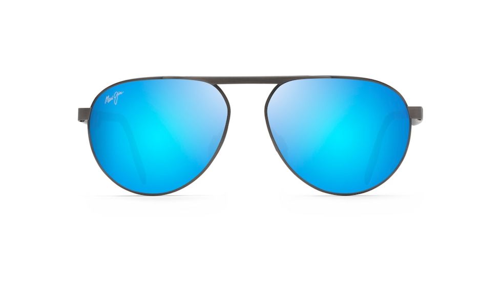 Maui Jim Swinging Bridges Unisex Sunglasses,Brushed Dark Gunmetal Frame,Polarized,Blue Hawaii Lens, B787-02C