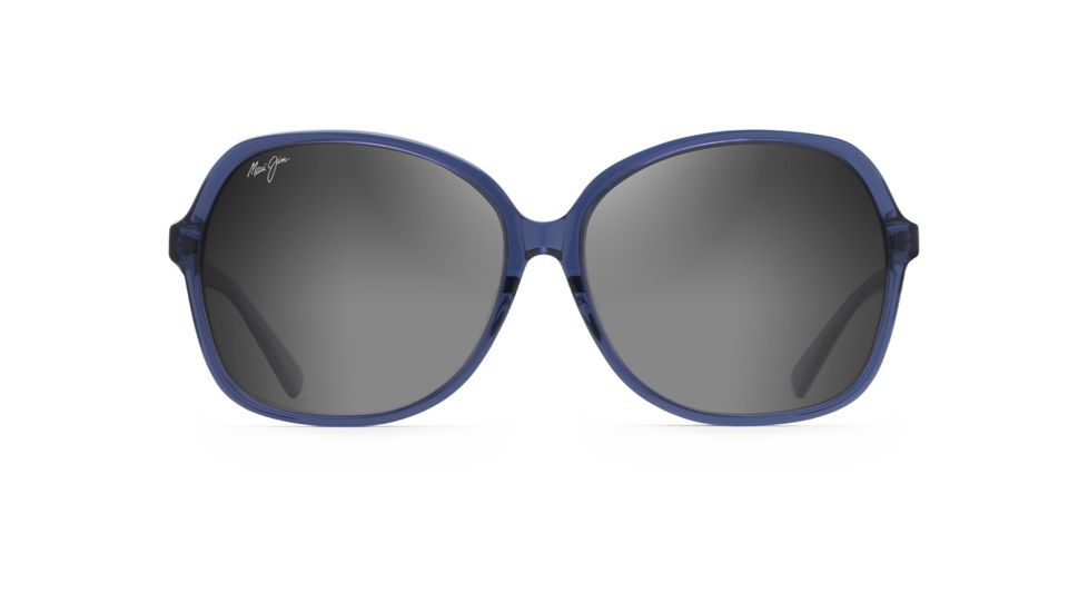 Maui Jim Taro Polarized Square Sunglasses - Women's, Navy w/ Light Blue Frame, Neutral Grey Lens, Navy w/ Light Blue GS795-08D