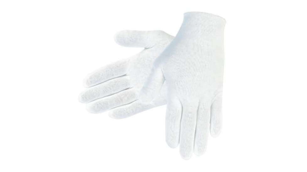 MCR Safety 100% Cotton Lisle Inspectors Gloves - Women's, White, Extra Large, Straight Thumb, Ambidextrous, 8610CJ