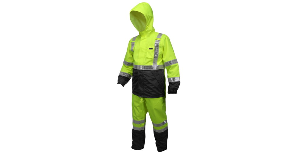 MCR Safety 598SJHM Luminator Breathable Poly/PU Class 3 Jacket, Fluorescent Lime, M, 598SJHM