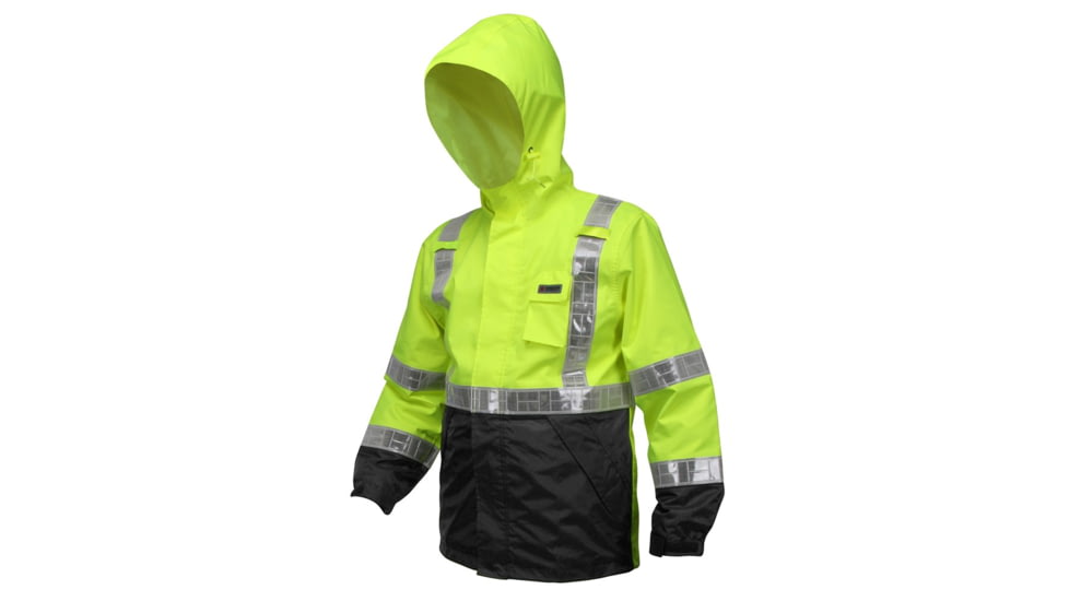 MCR Safety 598SJHM Luminator Breathable Poly/PU Class 3 Jacket, Fluorescent Lime, M, 598SJHM