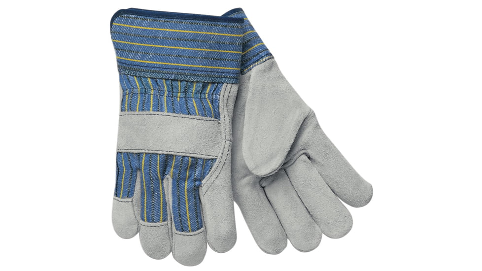 MCR Safety A Shoulder Leather Palm Work Gloves, 2.5in Plasticized Safety Cuff, Left Hand, Gray, Large, 1400LH