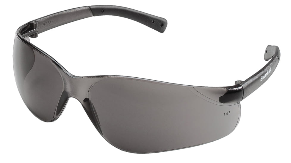 MCR Safety BearKat BK2 Series Safety Glasses, Soft Non-Slip Temple, Gray Lens/Black Frame, One Size, BK212