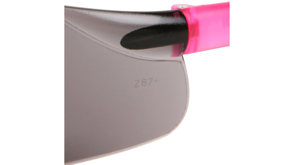 MCR Safety BearKat BK2 Series Safety Glasses, Soft Non-Slip Temple, Gray Lens/Pink Frame, One Size, BK222