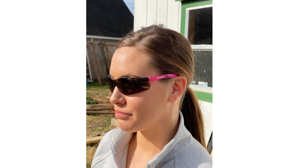 MCR Safety BearKat BK2 Series Safety Glasses, Soft Non-Slip Temple, Gray Lens/Pink Frame, One Size, BK222