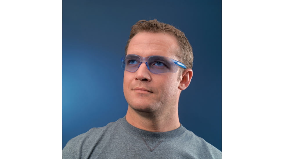 MCR Safety BearKat BK2 Series Safety Glasses, Soft Non-Slip Temple, Light Blue, One Size, BK213