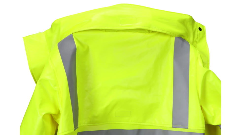 MCR Safety Big Jake 2 Flame Resistant Rain Jacket, PVC/Meta-Aramid ANSI Class 3 Hi-Vis Standard, HRC2/CAT2, ARC Rating - ATPV 11 cal/cm2, Fluorescent Lime, 2X, BJ238JHX2