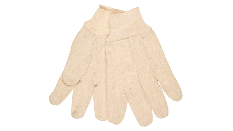 MCR Safety Canvas Work Gloves, Clute Pattern with Knit Wrist, 100% Cotton Canvas, Straight Thumb, Natural, Large, 8100I