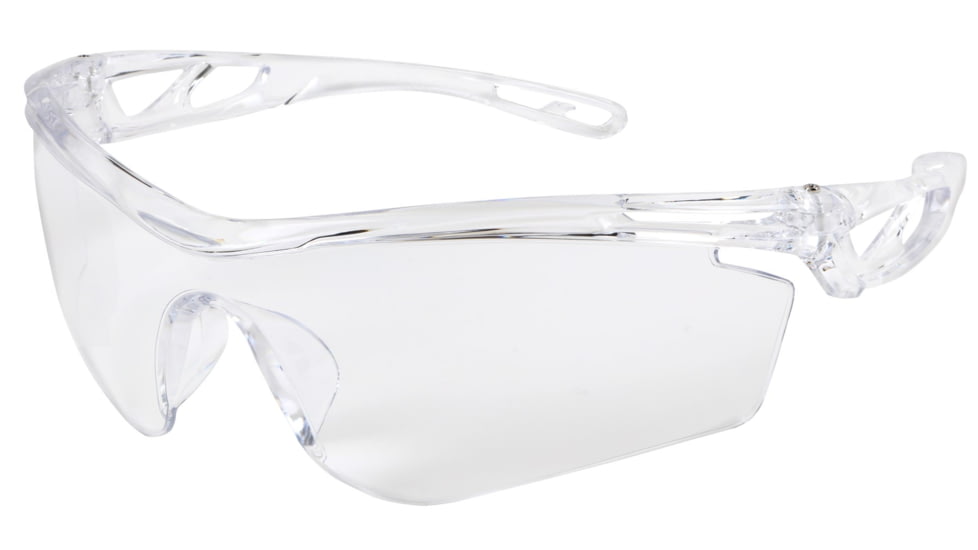 MCR Safety Checklite CL4 Series Safety Glasses, MAX6 Anti-Fog Lens Coating, Earplug Retaining Technology, Temples Hold Earplug Cord in Place, Clear, One Size, CL410PF