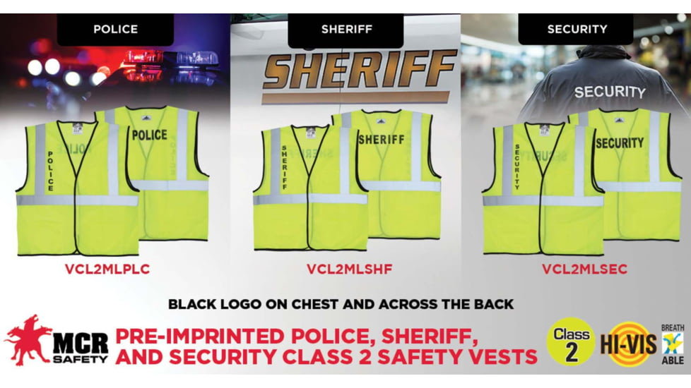 MCR Safety Class 2, Economy, Mesh, Silkscreened Sec - VCL2MLSECL