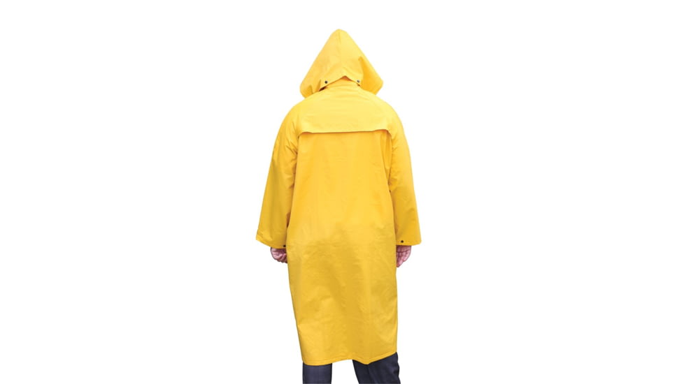 MCR Safety Classic Series Waterproof Raincoat, .35mm PVC/Poly, Detachable Hood, Yellow, 4X, 200CX4