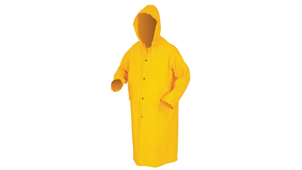 MCR Safety Classic Series Waterproof Raincoat, .35mm PVC/Poly, Detachable Hood, Yellow, 2X, 200CX2