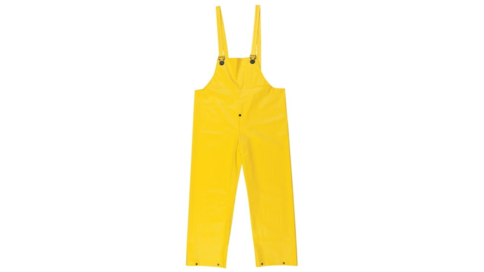 MCR Safety Commodore Series Waterproof Rain Pants, PVC/Non-Woven Poly/Nylon, Snap Fly Front, Yellow, L, 600BPL