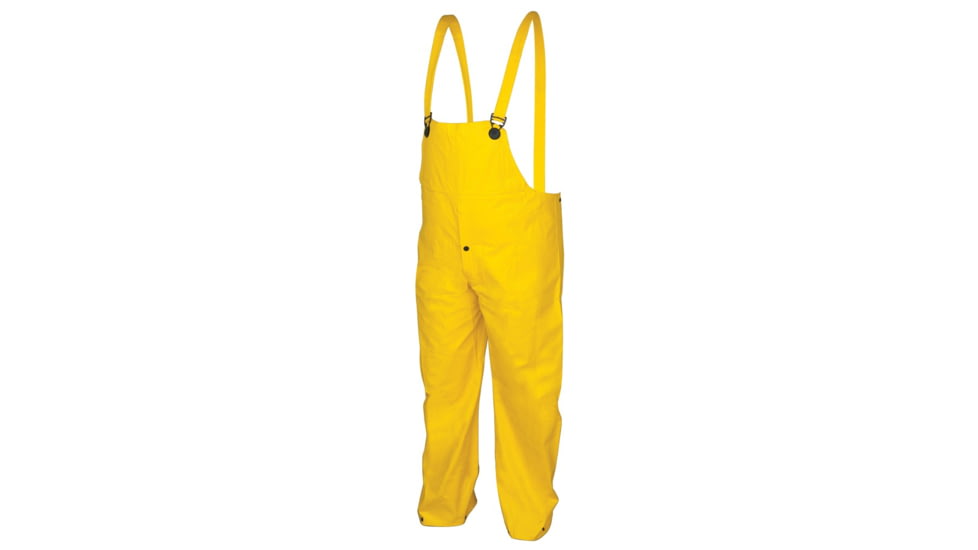 MCR Safety Commodore Series Waterproof Rain Pants, PVC/Non-Woven Poly/Nylon, Snap Fly Front, Yellow, L, 600BPL