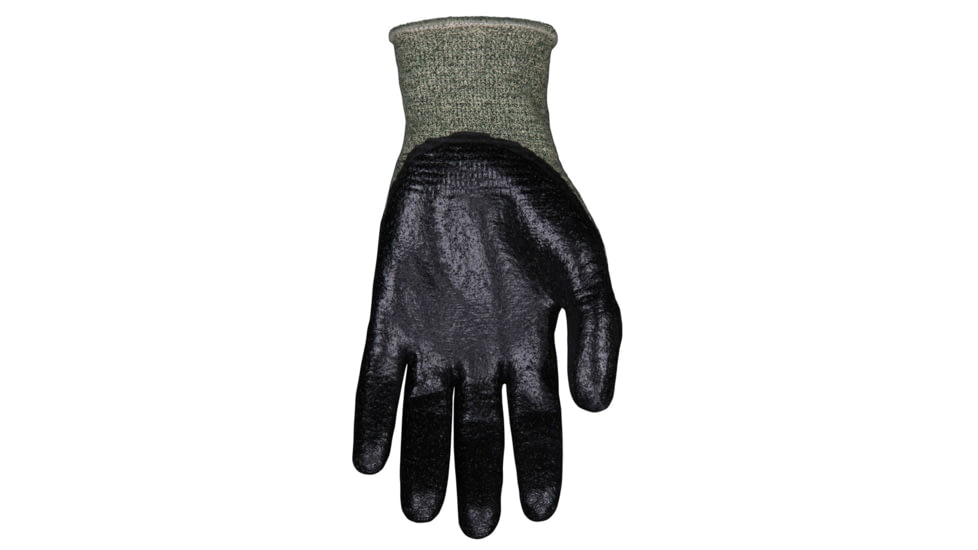 MCR Safety Cut Pro 13 Gauge Kevlar and Synthetic Shell Cut Resistant Work Gloves, APG Coated Palm and Fingertips, Black/Green, X - Large, 9379ARCXL