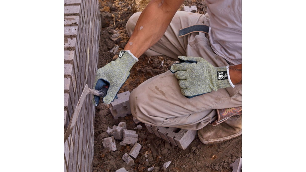 MCR Safety Cut Pro Hero 7 Gauge Regular Weight Shell Cut Resistant Work Gloves with Leather Palm, Black, Small, 93861S