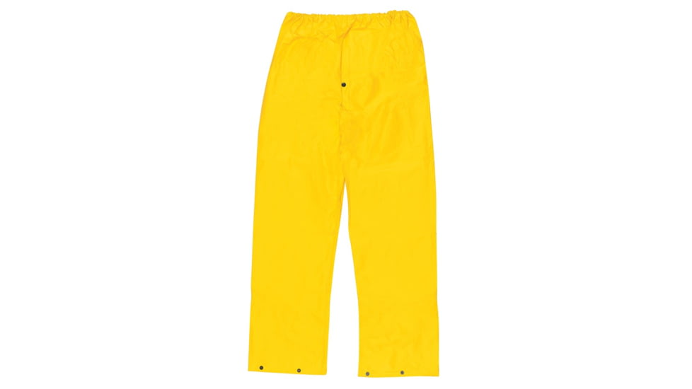 MCR Safety Cyclone Series Waterproof Rain Pants, .35mm PVC/Nylon/PVC, Elastic Waist Pant with Fly Front, Yellow, L, 400PWL