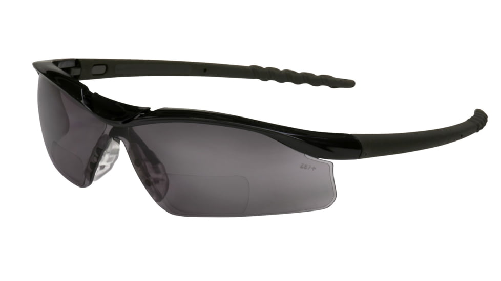 MCR Safety DL1 Series Bifocal Readers Safety Glasses, 1.0 Diopter Lens, Soft TPR Nose Piece, Gray, One Size, DLH10G