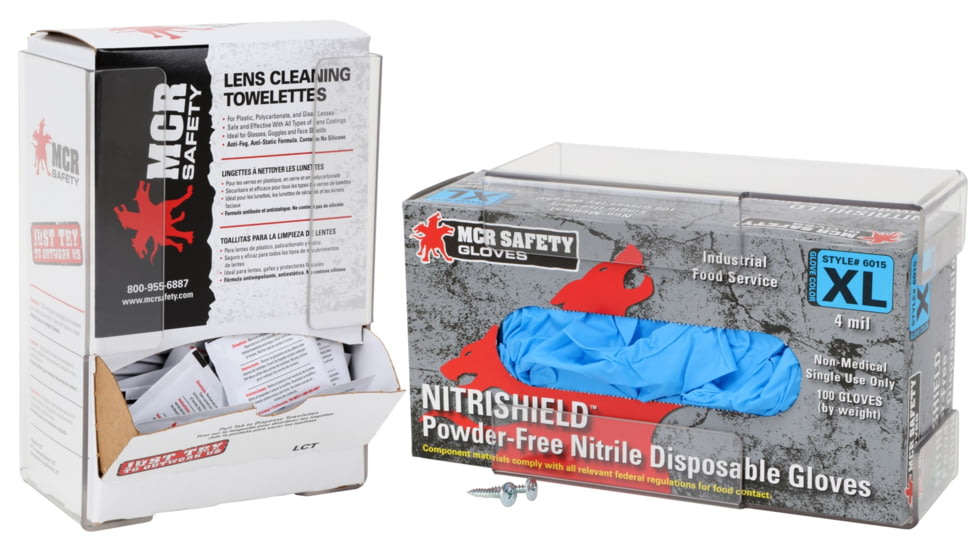 MCR Safety Dual Purpose PETG Wall Dispenser Box, Clear, 100GT