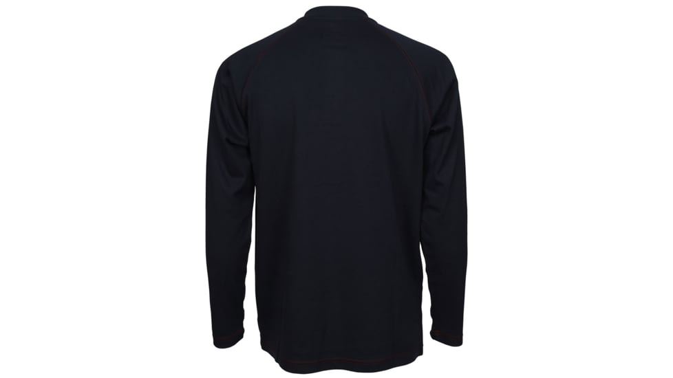 MCR Safety Flame Resistant Long Sleeve Henley Shirt, 100% Cotton, Navy, 5X, H1NX5
