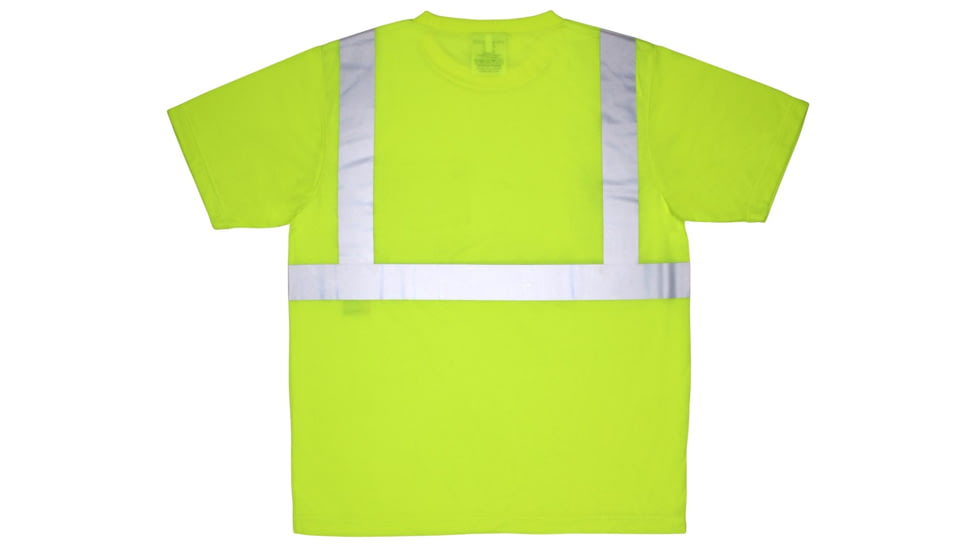 MCR Safety Hi Vis Safety Work T-Shirts, Soft Poly Jersey Knit, Short Sleeve and Tagless Design, ANSI 107 Type R Class 2, Fluorescent Lime, Fluorescent Lime, 4X, STSCL2SLX4