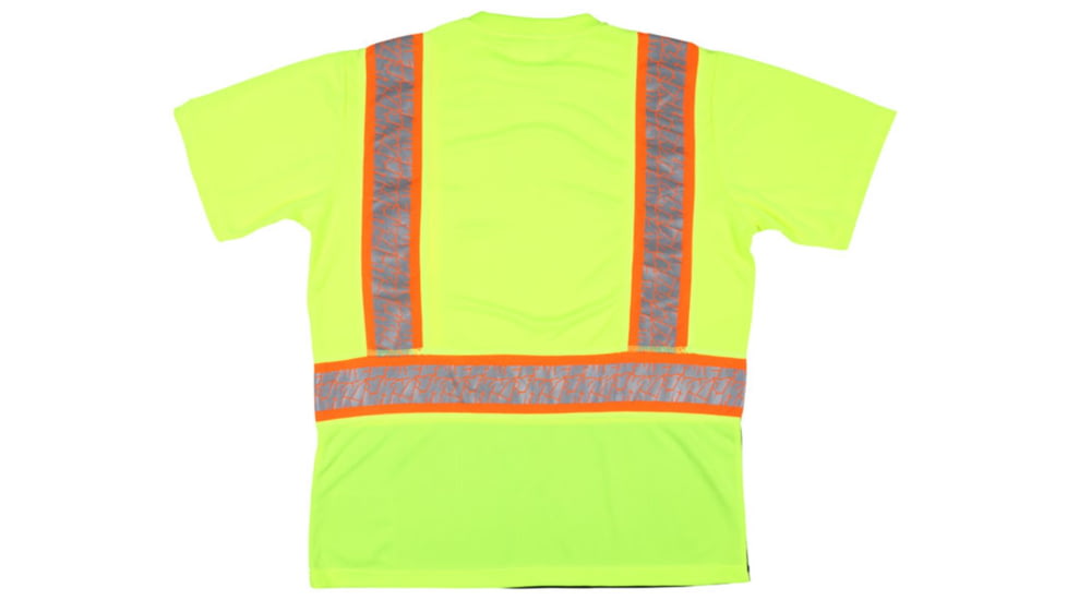 MCR Safety Hi Vis Safety Work T-Shirts, Soft Poly Birdseye Mesh, Short Sleeve and Tagless Design, ANSI 107 Type R Class 2, Lime, M, FFSTC2SLM