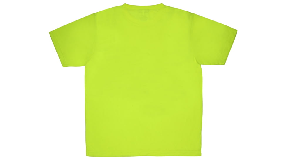 MCR Safety Hi Vis Safety Work T-Shirts, Soft Poly Jersey Knit, Short Sleeve and Tagless Design, Fluorescent Lime, Fluorescent Lime, 4X, STSLX4
