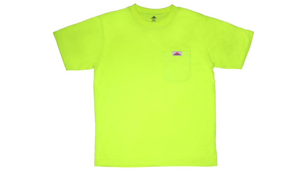 MCR Safety Hi Vis Safety Work T-Shirts, Soft Poly Jersey Knit, Short Sleeve and Tagless Design, Fluorescent Lime, Fluorescent Lime, 4X, STSLX4