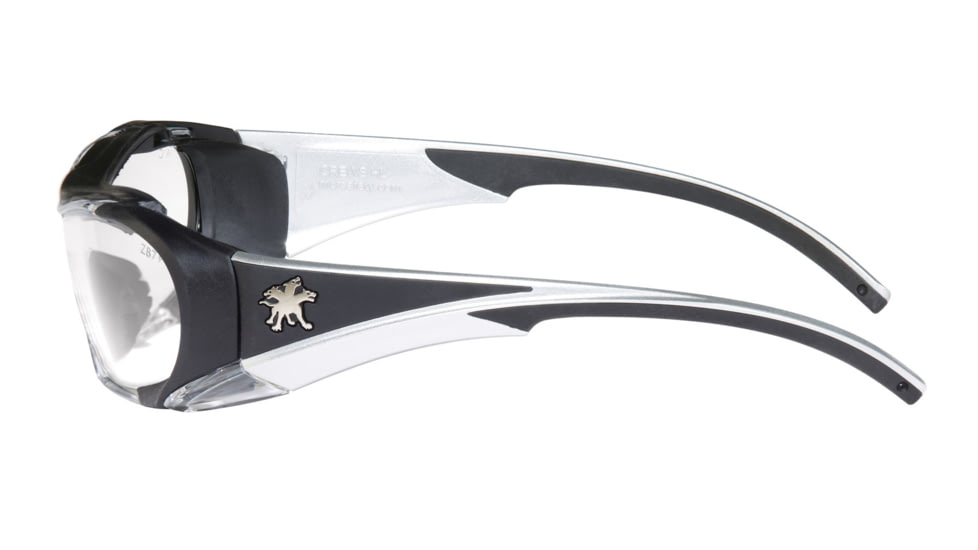 MCR Safety HL1 Series Safety Glasses, Anti-Fog Lens, Non-Slip TPR Temples and Nose Piece, Extended Brow Guard, Clear, One Size, HL110AF