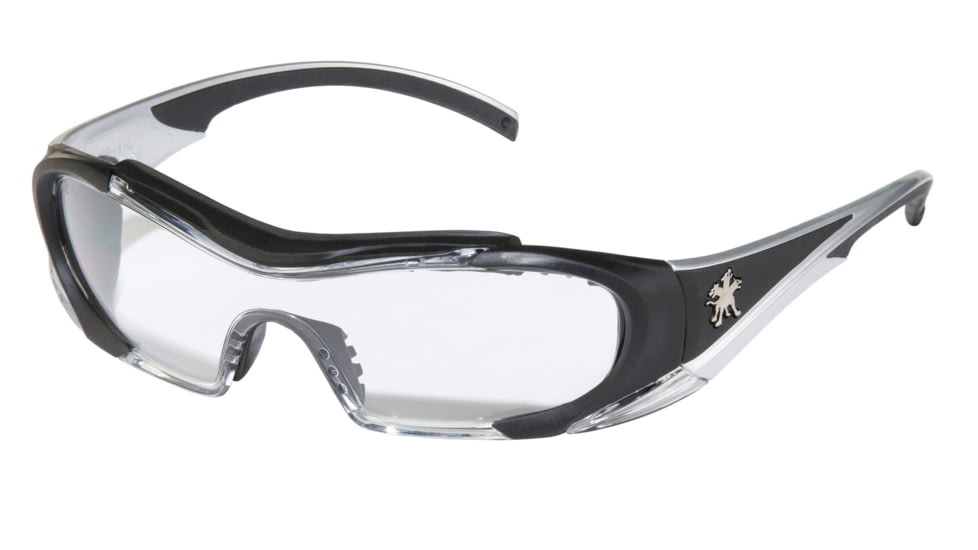 MCR Safety HL1 Series Safety Glasses, Anti-Fog Lens, Non-Slip TPR Temples and Nose Piece, Extended Brow Guard, Clear, One Size, HL110AF