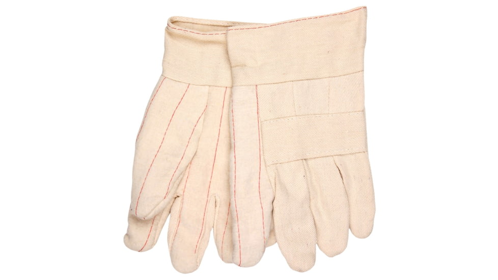 MCR Safety Hot Mill Work Gloves, 32oz Heavy Weight Fabric, 2.5in Band Top, Knuckle Strap, Natural, Large, 9132