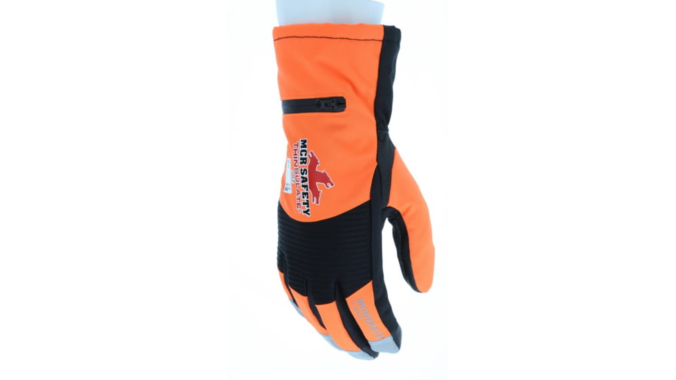 MCR Safety Insulated Mechanics Gloves, 100 gram Thinsulate, Cut Resistant Lining, MAXGrid Material Palm, Inner Elastic Snow and Ice Cuff, Black/Hi-Vis Orange, Large, 982L