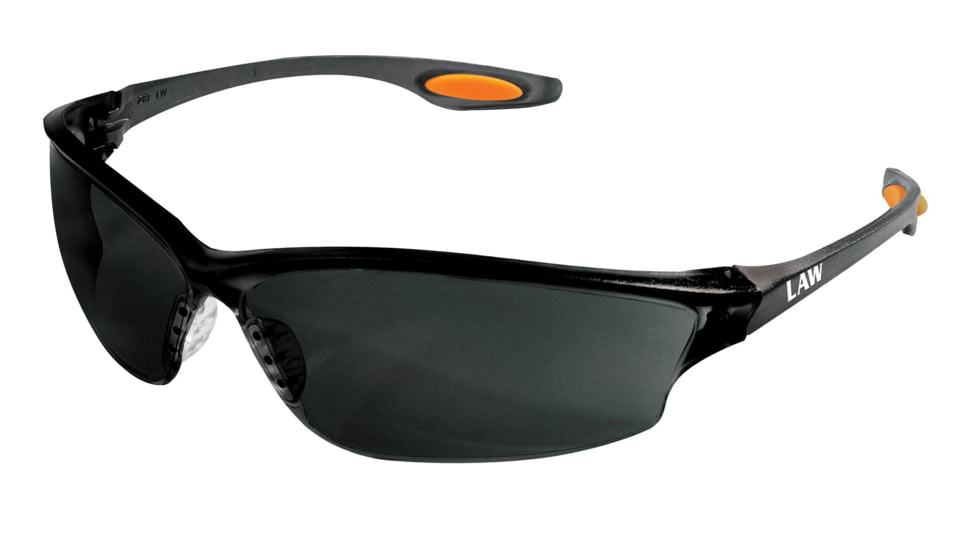 MCR Safety Law LW2 Series Welding Filter Shade 5.0 Dark Safety Glasses, Soft Secure TPR Nose Piece and Temple Inserts, Dielectric with No Metal Pieces, Gray Filter 5.0, One Size, LW2150G