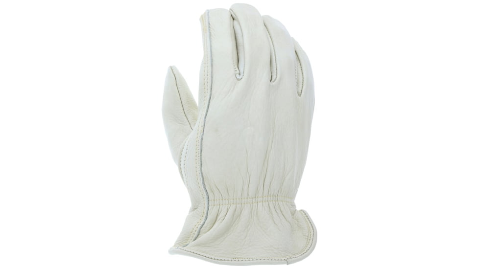 MCR Safety Leather Drivers Work Gloves, CV Grade Grain Cow, Keystone Thumb, Beige, Small, 32114S