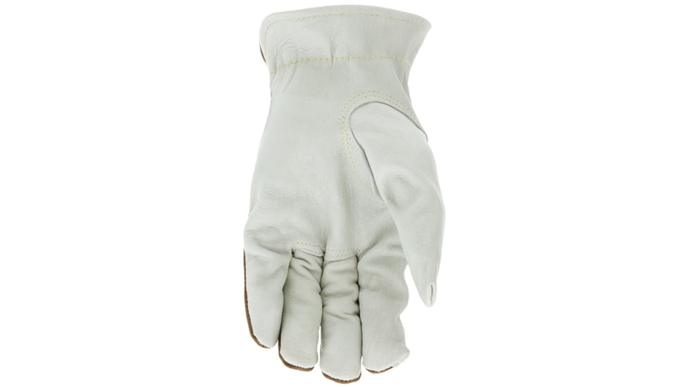 MCR Safety Leather Drivers Work Gloves, Select Grade Cow Grain Leather, Kevlar Lined with Keystone Thumb, Beige, Large, 3204KL