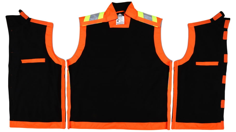 MCR Safety Luminator Break Away Body Warmer, ANSI Class 2 &amp; CSA Class 2, Water Resistant, Insulated, Fleece Liner, Fluorescent Orange, L, BWCCS2SBOL
