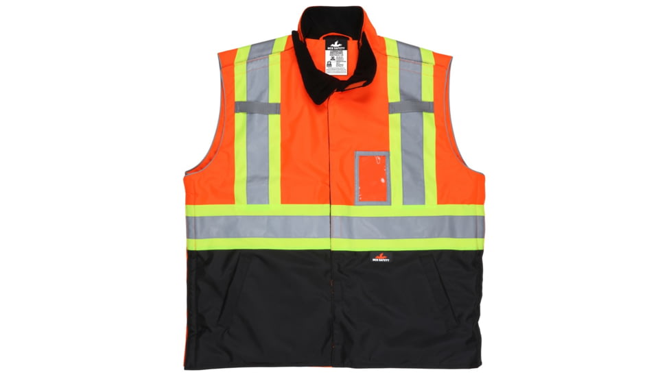 MCR Safety Luminator Break Away Body Warmer, ANSI Class 2 &amp; CSA Class 2, Water Resistant, Insulated, Fleece Liner, Fluorescent Orange, L, BWCCS2SBOL