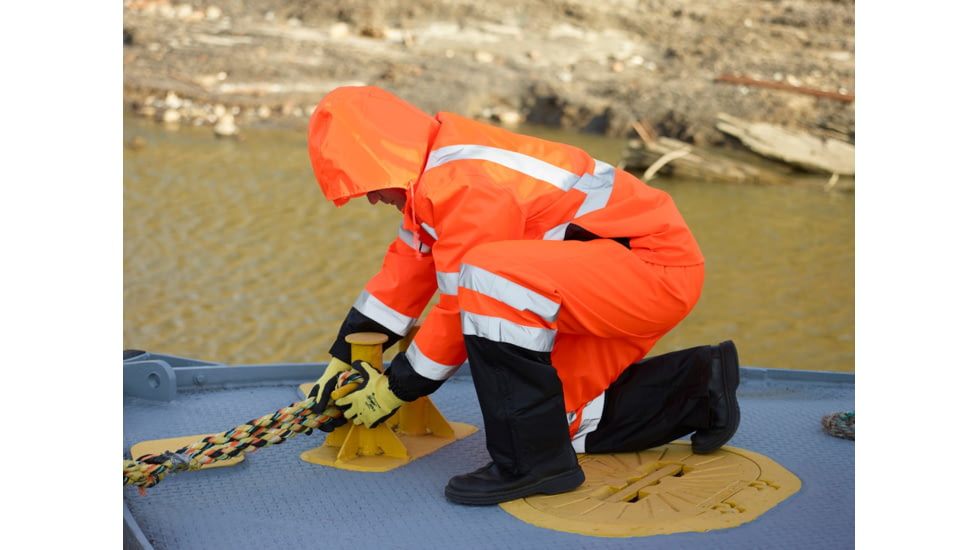 MCR Safety Luminator Breathable Poly/PU Class 3 Jacket, Silver Reflective, Fluorescent Orange, L, 591SJHL