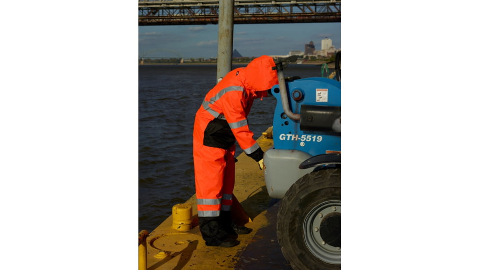 MCR Safety Luminator Breathable Poly/PU Class 3 Jacket, Silver Reflective, Fluorescent Orange, L, 591SJHL