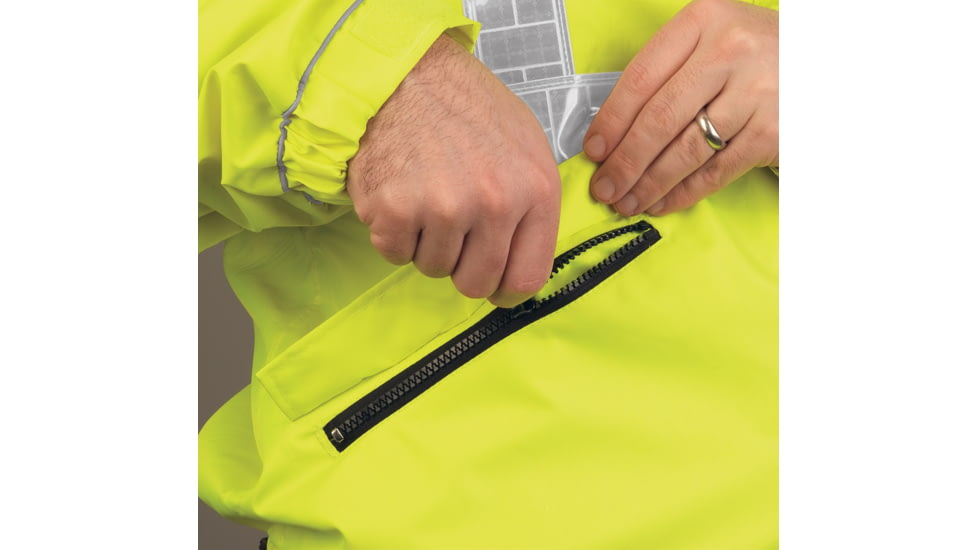 MCR Safety Luminator 4 in 1 Insulated Bomber Jacket, Zip Out Liner, Zip Off Outer Sleeves, Class 3, Fluorescent Lime, XL, BPCL3LXL