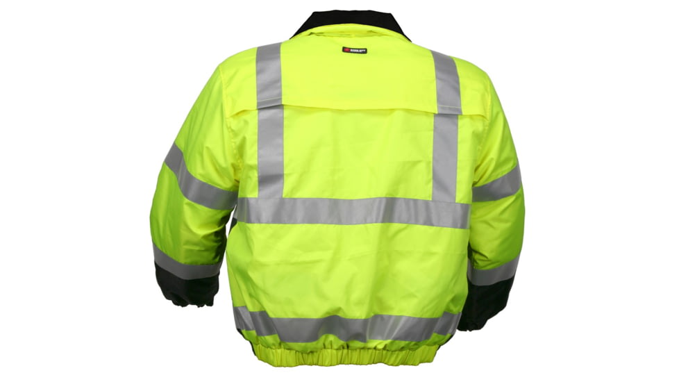 MCR Safety Luminator Two Tone Bomber Jacket, Class 3, Insulated and Water Resistant, Fluorescent Lime, 3X, BBCL3LX3