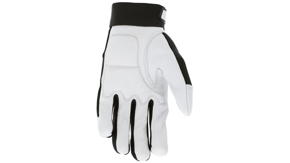 MCR Safety Mechanics Gloves Goatskin Padded Palm, Neoprene Knuckle Strap Spandex Back with Adjustable Hook and Loop Wrist Closure, White, XX - Large, 914XXL