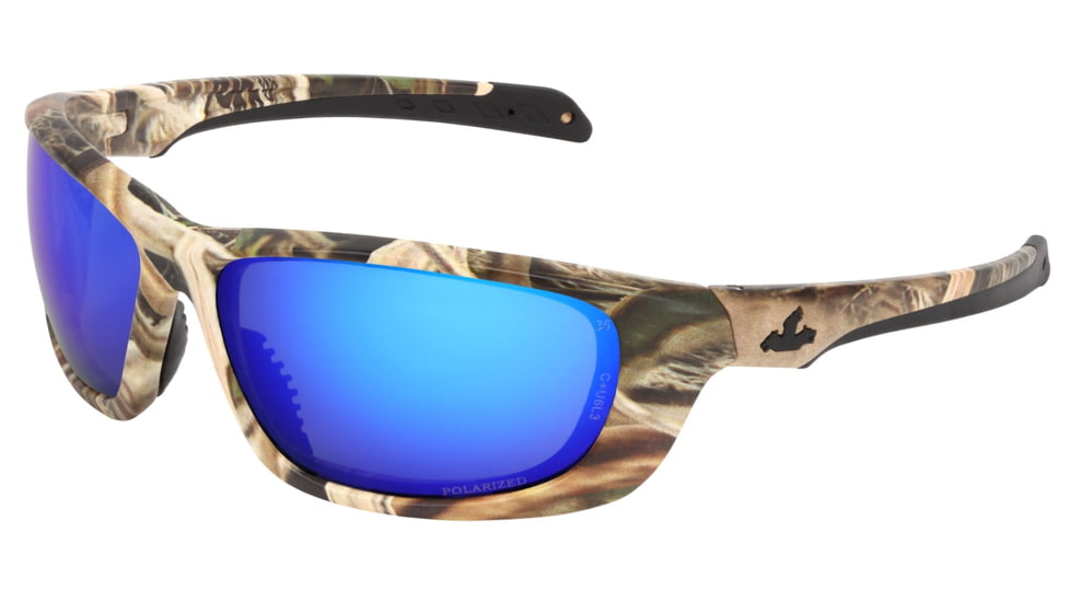 MCR Safety Mossy Oak Blades Swagger UD1 Series Camouflage Safety Glasses, Ultra Defense Ballistic Impact Protection, MAX36 Lenses, Blue Diamond Mirror, One Size, MOUD118BZDC