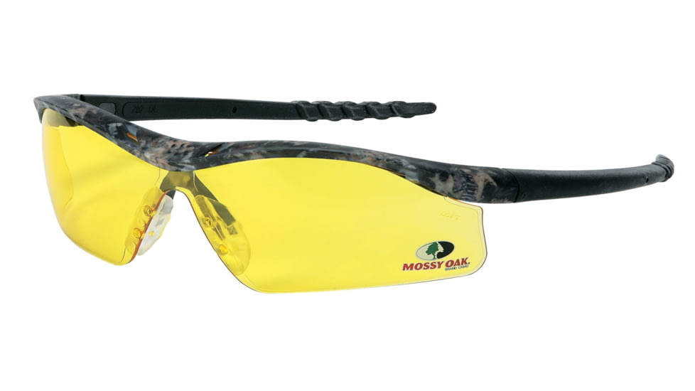MCR Safety Mossy Oak DL1 Series Safety Glasses, Soft Clear TPR Nose Piece, Amber, One Size, MODL114