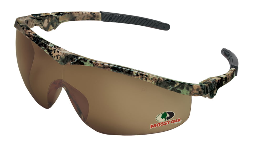 MCR Safety Mossy Oak DL1 Series Safety Glasses, Soft Clear TPR Nose Piece, Brown, One Size, MO11B
